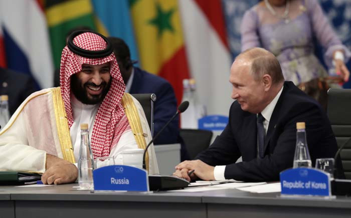 Saudi Arabia's King Salman bin Abdulaziz(L) and Russia's President Vladimir Putin attend the G20 Leaders' Summit in Buenos Aires, on 30 November 2018. Global leaders gather in the Argentine capital for a two-day G20 summit beginning on Friday likely to be dominated by simmering international tensions over trade. Picture: AFP
