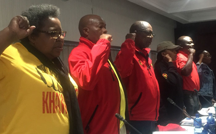 Cosatu joined the National Union of Mineworkers (NUM) during a rally against violence at the Lonmin Mine on 17 November 2019. Picture: @_cosatu/Twitter