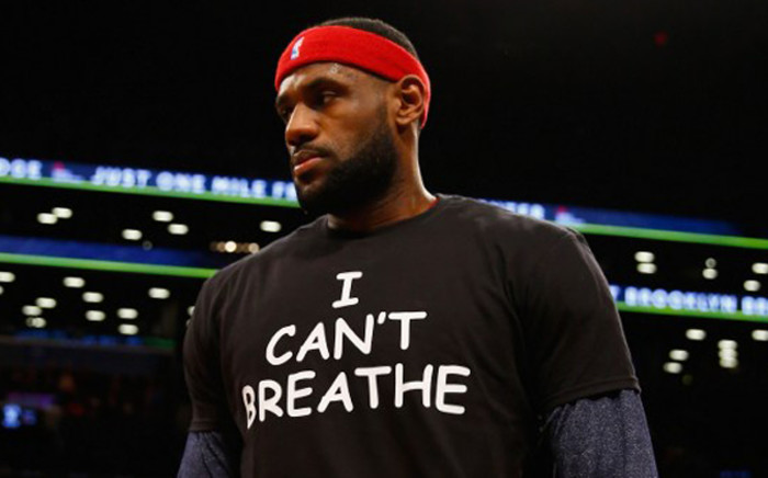 LeBron James #23 of the Cleveland Cavaliers wears an I Cant Breathe shirt during warm-ups before his game against the Brooklyn Nets during their game at the Barclays Center on 8 December, 2014 in New York City. Picture: AFP.