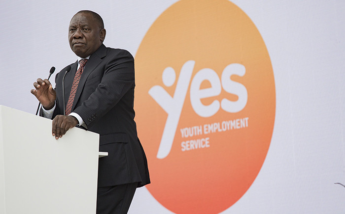 FILE: President Cyril Ramaposa speaking at the launch of the Youth Employment Service (YES) at the Riverside incubation Hub in Midrand, Johannesburg, on 27 March 2018. Picture: Sethembiso Zulu/Eyewitness News