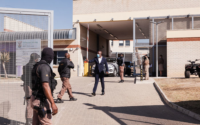 Officials are seen at the Estcourt Correctional Centre, where former South African President Jacob Zuma began serving his 15-month sentence for contempt of the Constitutional Court, in Estcourt, on 8 July 2021. Picture: AFP
