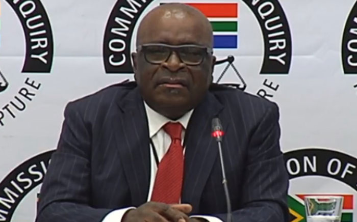 A screengrab of Former Public Service and Administration Minister Ngoako Ramatlhodi appears at the state capture commission on 28 November 2018.