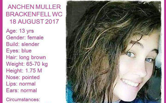 13-year-old Anchen Muller is missing. Picture: Pink Ladies.
