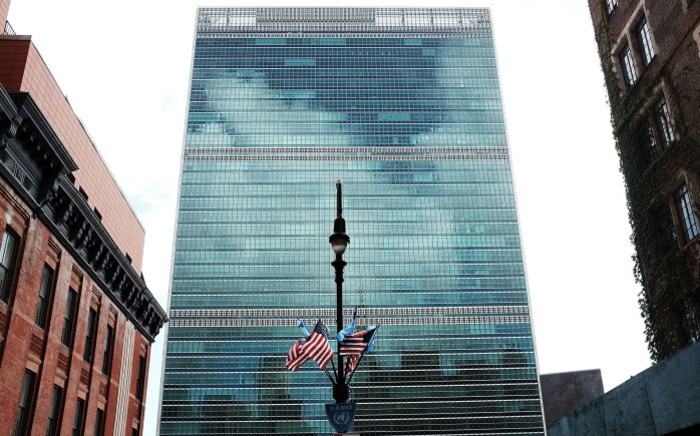 FILE: The United Nations (UN) headquarters stands above the neighbourhood on the east side of Manhattan in September 2015 in New York City. Picture: AFP.