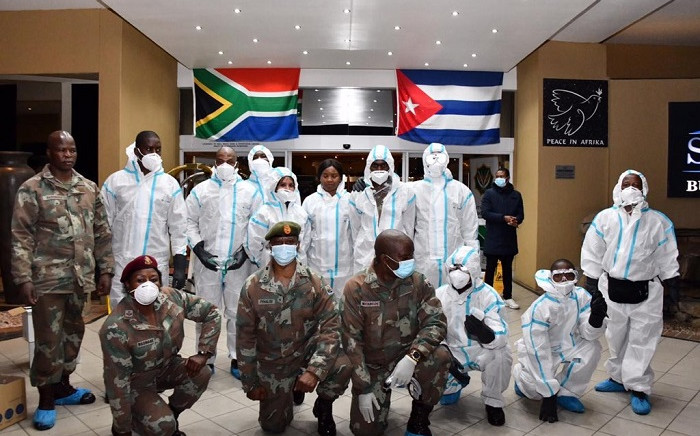 President Cyril Ramaphosa has welcomed 217 Cuban health professionals who are in the country to support efforts to curb the spread of COVID-19. Picture: GCIS.