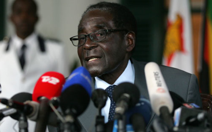 Zimbabwe's President and Zanu-PF Presidential candidate Robert Mugabe speaks at a press briefing on July 30, 2013 at the State House a day ahead of the general election in Zimbabwe. Picture: AFP
