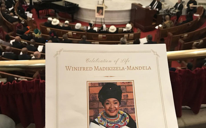 A memorial for Madikizela-Mandela took place in Harlem at the Abyssinian Baptist Church on 12 April 2018. Picture: @NadiaNeophytou/Twitter