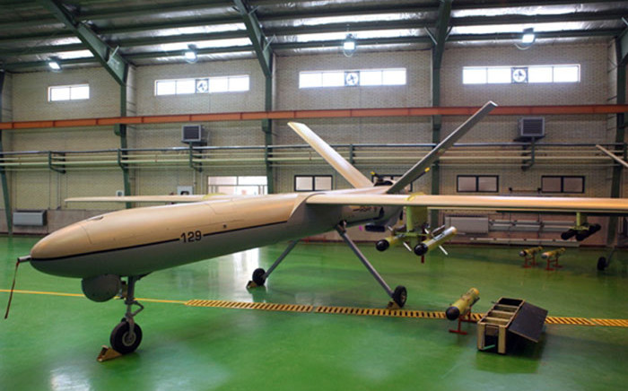 FILE: A picture released by the official website of Iran's Revolutionary Guards shows a newly Iranian-made drone, "Shahed 129" (Witness 129) being shown in Tehran. Picture: AFP