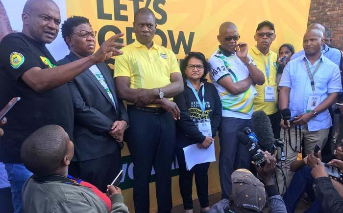 ANC leaders addressing the media at the IEC Results Operations Centre on 11 May 2019. Picture: Abigail Javier/EWN