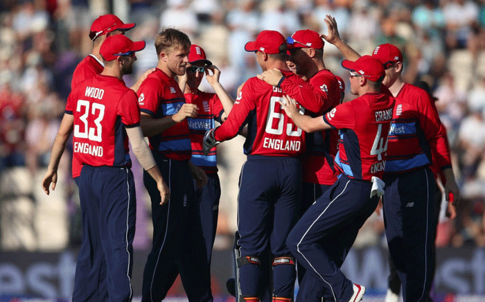 England players celebrate the fall of a wicket. Picture:@OfficialCSA/Twitter