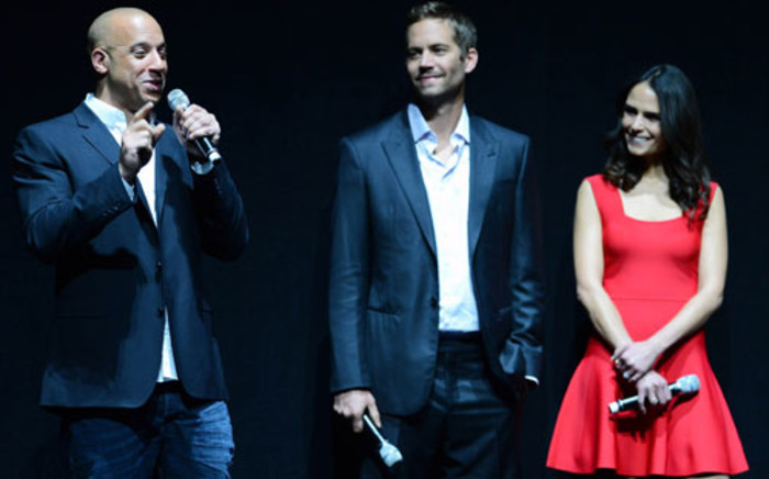 (L-R): Actors Vin Diesel and Paul Walker and actress Jordana Brewster attend a Universal Pictures presentation to promote their upcoming film Fast & Furious 6 at The Colosseum at Caesars Palace during CinemaCon on 16 April 2013 in Las Vegas, Nevada. Picture: AFP/Ethan Miller/Getty Images