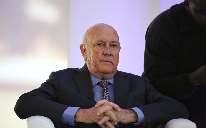 Former President FW de Klerk attends the National Foundations Dialogue Initiative. Picture: Christa Eybers/EWN