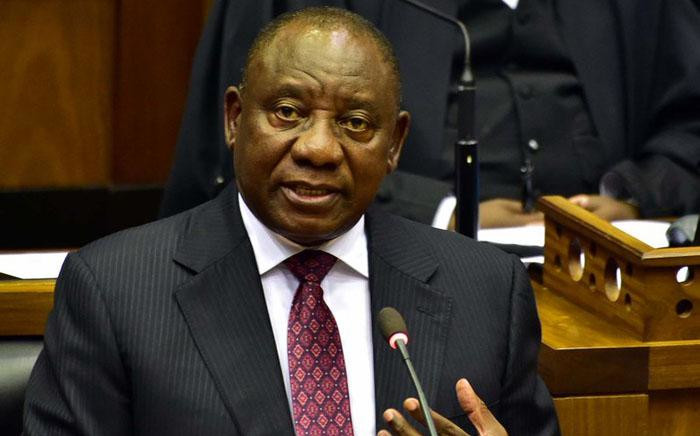President Cyril Ramaphosa gives his response to the State of the Nation Address on 20 February 2018. Picture: Twitter/@PresidencyZA