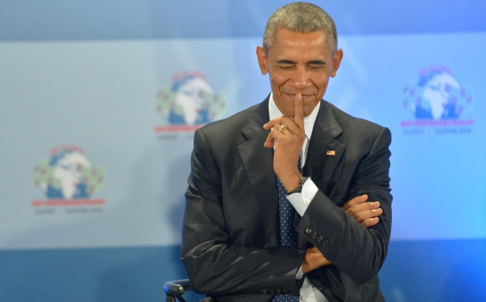 US President Barack Obama gestures during the opening of the Global Entrepreneurship Summit on July 25, 2015 on the first day of his two-day state visit to Kenya. Picture: AFP.