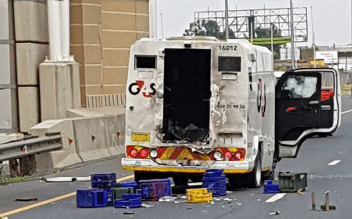 An attempted cash heist took place in Boksburg on Saturday 10 March 2018. Picture: @crimeairnetwork/Twitter