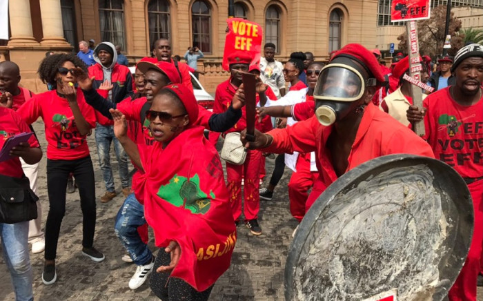 Economic Freedom Fighters supporters demonstrate on 12 April 2017 during an anti-Zuma march. Picture: Barry Bateman/EWN. 