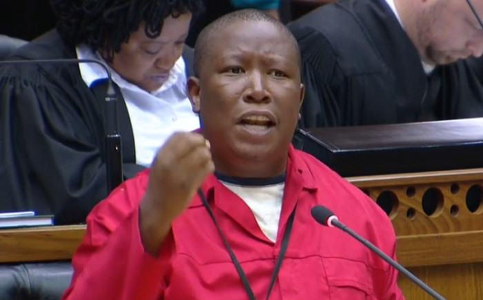 Julius Malema in Parliament on 16 April 2015.  Picture: Youtube