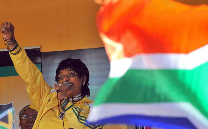 FILE: The late Winnie Madikizela-Mandela addressed members of the African National Congress (ANC) during a street party to celebrate the 2010 Fifa World Cup on 4 June 2010 in downtown Johannesburg. Picture: AFP.