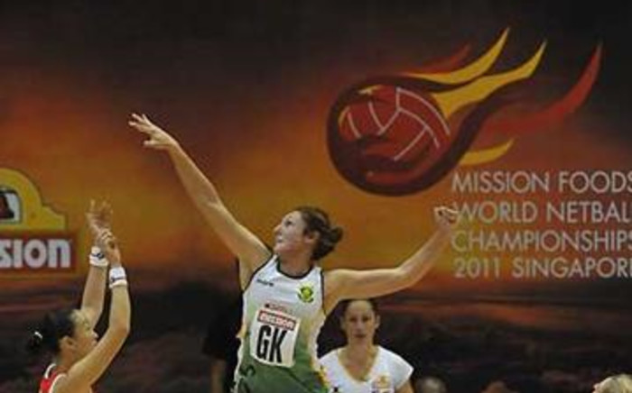 SPAR Proteas Captain Amanda Mynhardt in one of her giant leaps for the ball in defence on 05 July 2011. Picture: Supplied