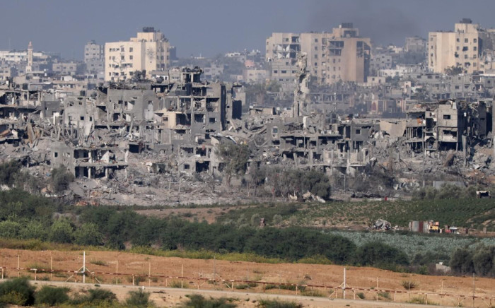 Israel's southern city of Sderot shows destroyed buildings as a result of the Israeli bombardment of the northern Gaza Strip on October 30, 2023. Picture: JACK GUEZ / AFP