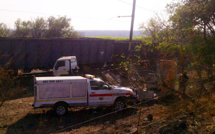 Rescue personnel on the scene of a train & truck accident near Hazyview in Mpumalanga. Picture: ER24.