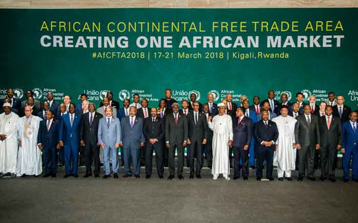 The African Heads of States and Governments pose during African Union (AU) Summit for the agreement to establish the African Continental Free Trade Area in Kigali, Rwanda, on 21 March 2018. Picture: AFP