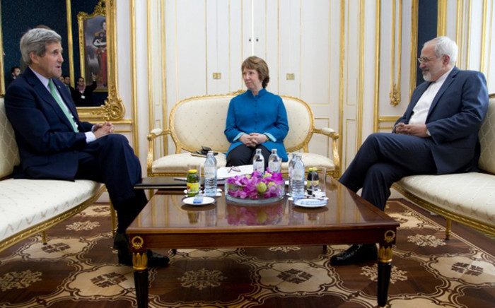 US Secretary of State John Kerry (L), European Union High Representative Catherine Ashton, and Iranian Foreign Minister Mohammad Javad Zarif. Picture: AFP. 