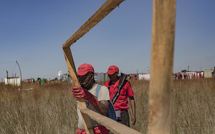 The wooden structure of what used to be a door frame removed by red ants on 22 April 2020. Picture: Sethembiso Zulu/EWN