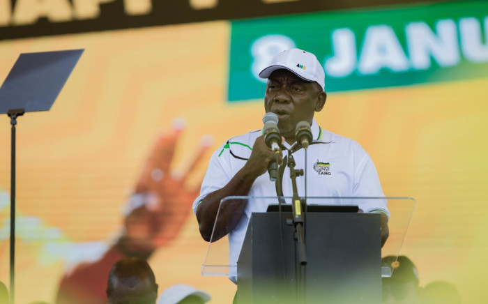 President Cyril Ramaphosa addresses ANC supporters during the party's 108th birthday celebrations in the Northern Cape. Picture: Sethembiso Zulu/EWN.
