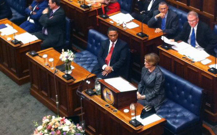 Helen Zille seated in the Provincial Legislature on 20 February 2015. Picture: Chanel September/EWN