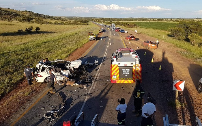 The scene of a crash which claimed the lives of three senior citizens. Picture: ER24.