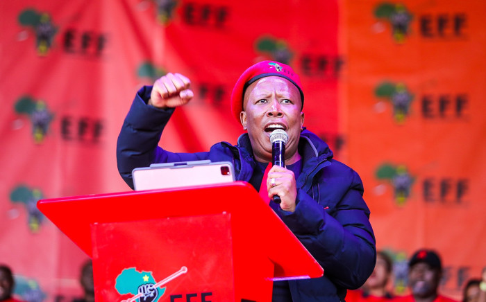 Party leader Julius Malema addresses the EFF birthday celebration in Marikana on Wednesday, 26 July 2023. Picture: Twitter/@EFFSouthAfrica
