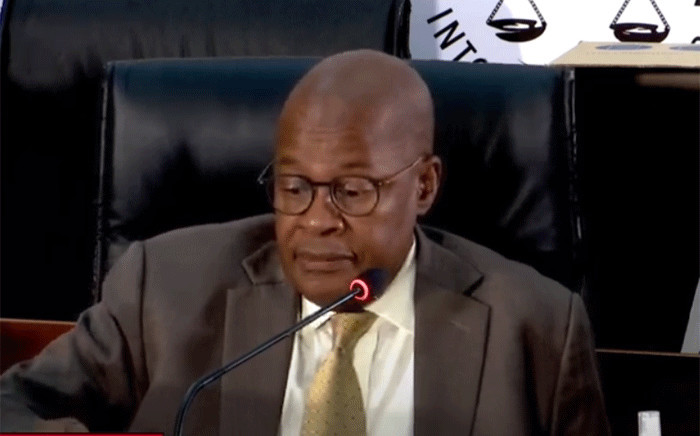 Former Eskom CEO Brian Molefe appears at the state capture inquiry on 3 March 2021. Picture: SABC/YouTube.
