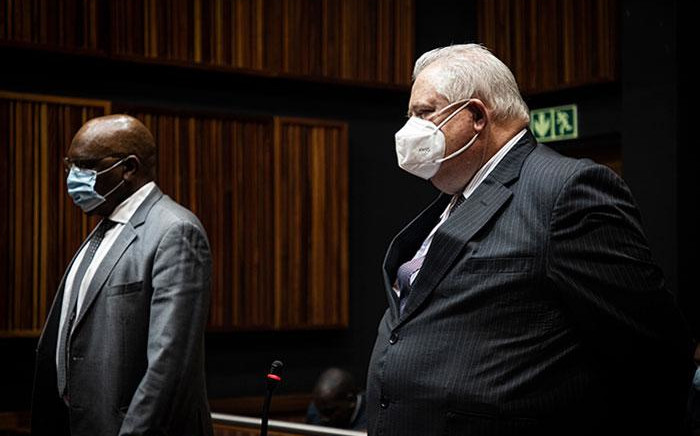 Former Bosasa COO Angelo Agrizzi and former ANC MP Vincent Smith appear in the Palm Ridge Magistrate Court on 14 October 2020. The pair are facing corruption and fraud charges. Picture: Xanderleigh Dookey/Eyewitness News