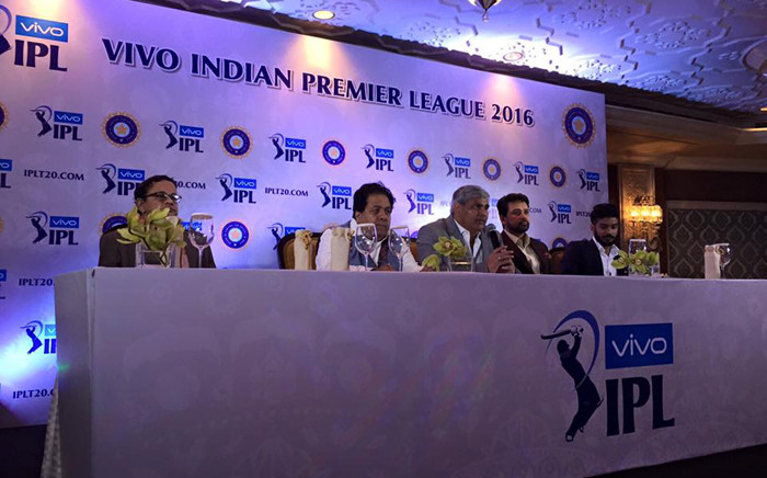 The press conference with the owners of two new vivo IPL teams has begun, in India. Picture: IPL official Facebook page.