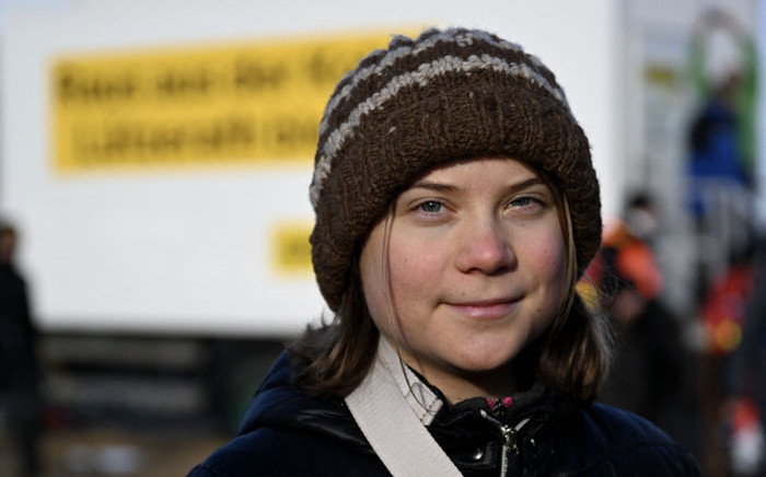 Swedish climate activist Greta Thunberg joins environmentalists gathering in Keyenberg, western Germany, as demonstrations continue against a coal mine extension in the nearby village of Luetzerath, on 17 January 2023. Picture: INA FASSBENDER/AFP