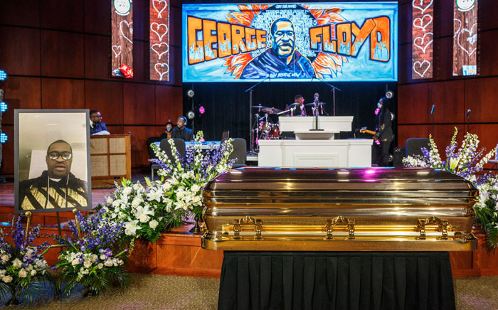 The remains of George Floyd await a memorial service in his honor on 4 June 2020, at North Central University's Frank J. Lindquist Sanctuary in Minneapolis, Minnesota. Picture: AFP