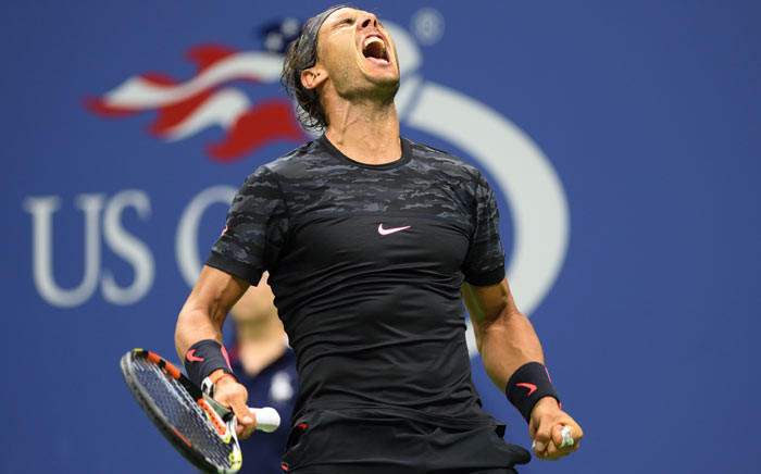FILE. Rafael Nadal of Spain celebrates a point while playing Fabio Fognini of Italy during their 2015 US Open third round men's singles match at the USTA Billie Jean King National Tennis Centre on 4 September 2015 in New York. Picture: AFP 