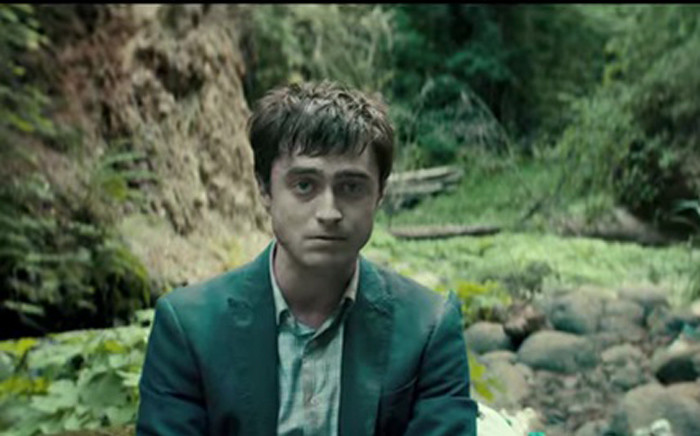 A screengrab of Daniel Radcliffe from the Swiss Army Man trailer. Picture: YouTube.