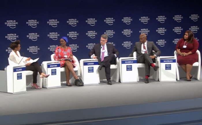Oxfam's Winnie Byanyima, Boston Consulting Group's Richard Lesser, United Bank for Africa's Tony Elumelu and Lindiwe Mazibuko speak about Africa's leadership challenges in Durban on 3 May 2017.