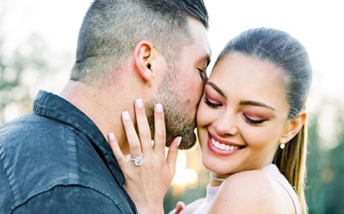Demi-Leigh Nel-Peters announced her engagement to Tim Tebow. Picture: @demileighnp/Instagram