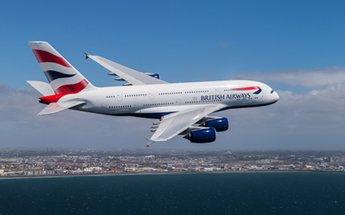 A British Airways’ A380 airbus flying over Cape Town. Picture: Supplied.