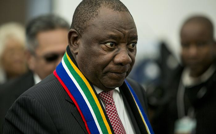 FILE: South Africa's Deputy President Cyril Ramaphosa talks to potential investors during discussions at a Brand South Africa briefing at the World Economic Forum in Switzerland on 17 January 2017. Picture: EWN