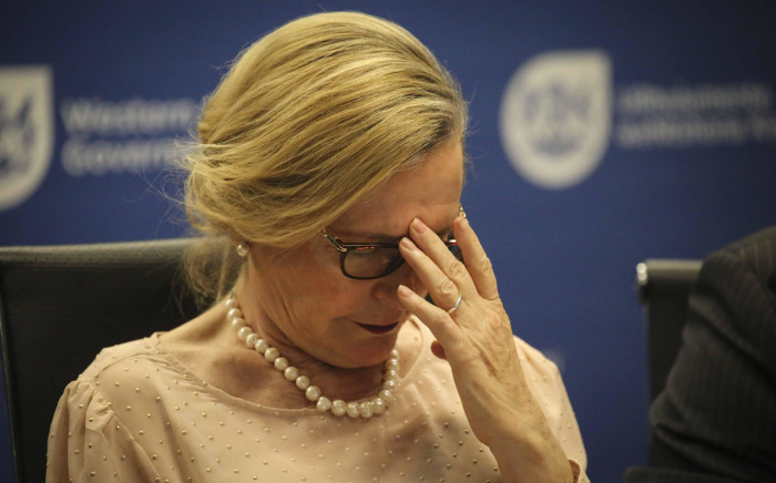 FILE: Western Cape Premier Helen Zille hosted a press conference on 10 October 2018 to address various concerns about crime in the province. Picture: Cindy Archillies/EWN