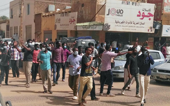 FILE: Sudanese protesters take part in an anti-government demonstration in Khartoum on 7 February 2019. Picture: AFP