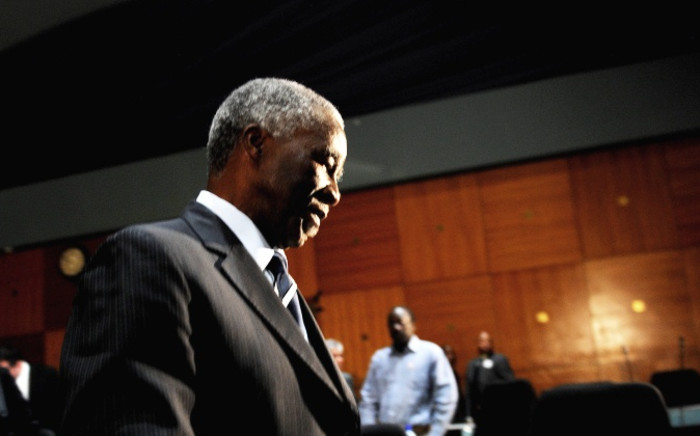 Former president Thabo Mbeki is seen during a break in proceedings at the Seriti Commission of Inquiry where he was testifying in Pretoria on 17 July 2014. Picture: Sapa.