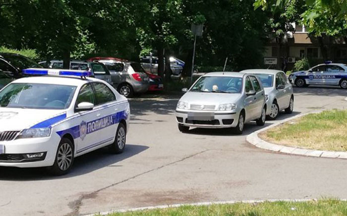 Serbian police at the scene where George Darmanovich was shot. Picture: Supplied.