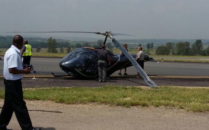 Helicopter crash at Lanseria Airport. Picture: Social Media Group.