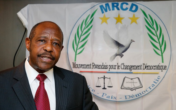 FILE: Rwandan Movement for Democratic Change (MRCD) MRCD-UBUMWE chairman Paul Rusesabagina speaks during a press conference of the political platform MRCD-UBUMWE and the political party RDI-EWANDA RWIZA, concerning the political and security situation in Rwanda, in Brussels, on 18 June 2019. Pictur: AFP