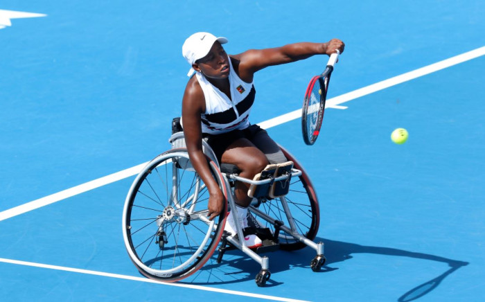 South Africa's wheelchair tennis ace Kgothatso 'KG' Montjane sealed her place in the Wimbledon singles final with a win over Japan's Momoko Ohtani on 9 July 2021. Picture: @TennisSA/Twitter
